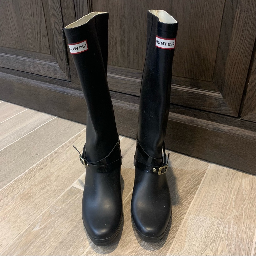 Hunter Black Knee-High Boots